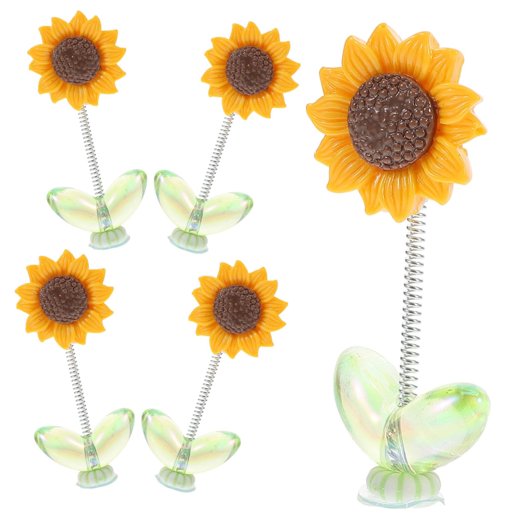 BUGUUYO Angetriebener Schüttelkopf Sonnenblume Auto-Armaturenbrett-Dekoration Miniatur-Blumenfigur für die Inneneinrichtung des Büroautos von BUGUUYO