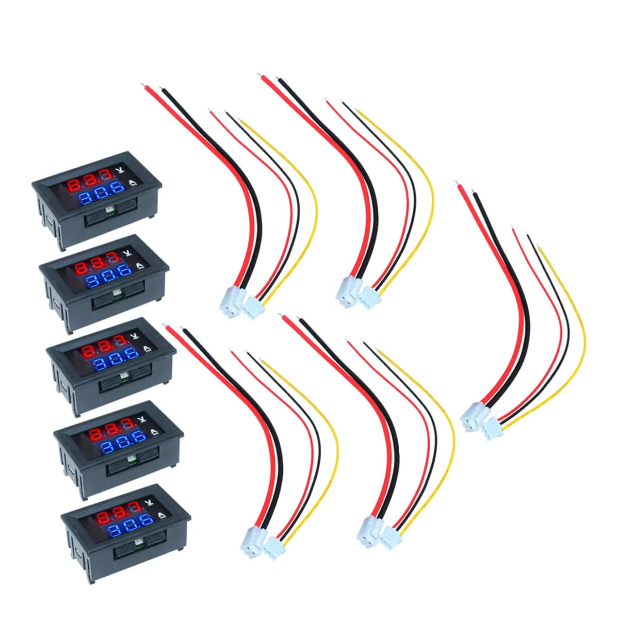 BUGUUYO 5St Spannung und Strom hinterleuchtet Generator Leistungsmesser Drähte Volt-Multimeter 10a digitales Amperemeter 10a Spannungsprüfer 10a Digitalvoltmeter auto strom tester Plastik von BUGUUYO