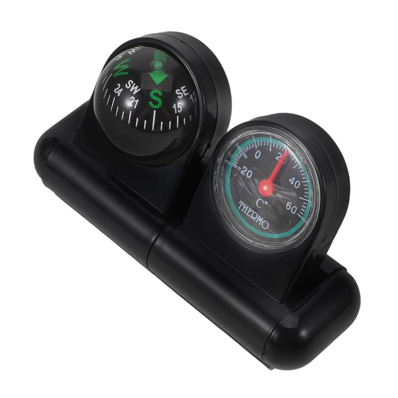 BUGUUYO Auto Kompass Autokompass Kompass Für Kompass Mit Thermometer Armaturenbrett-kompass Kompass Fürs Auto Navigationskompass Auto Versorgung Automobilzubehör Boot Kompass Black Plastik von BUGUUYO