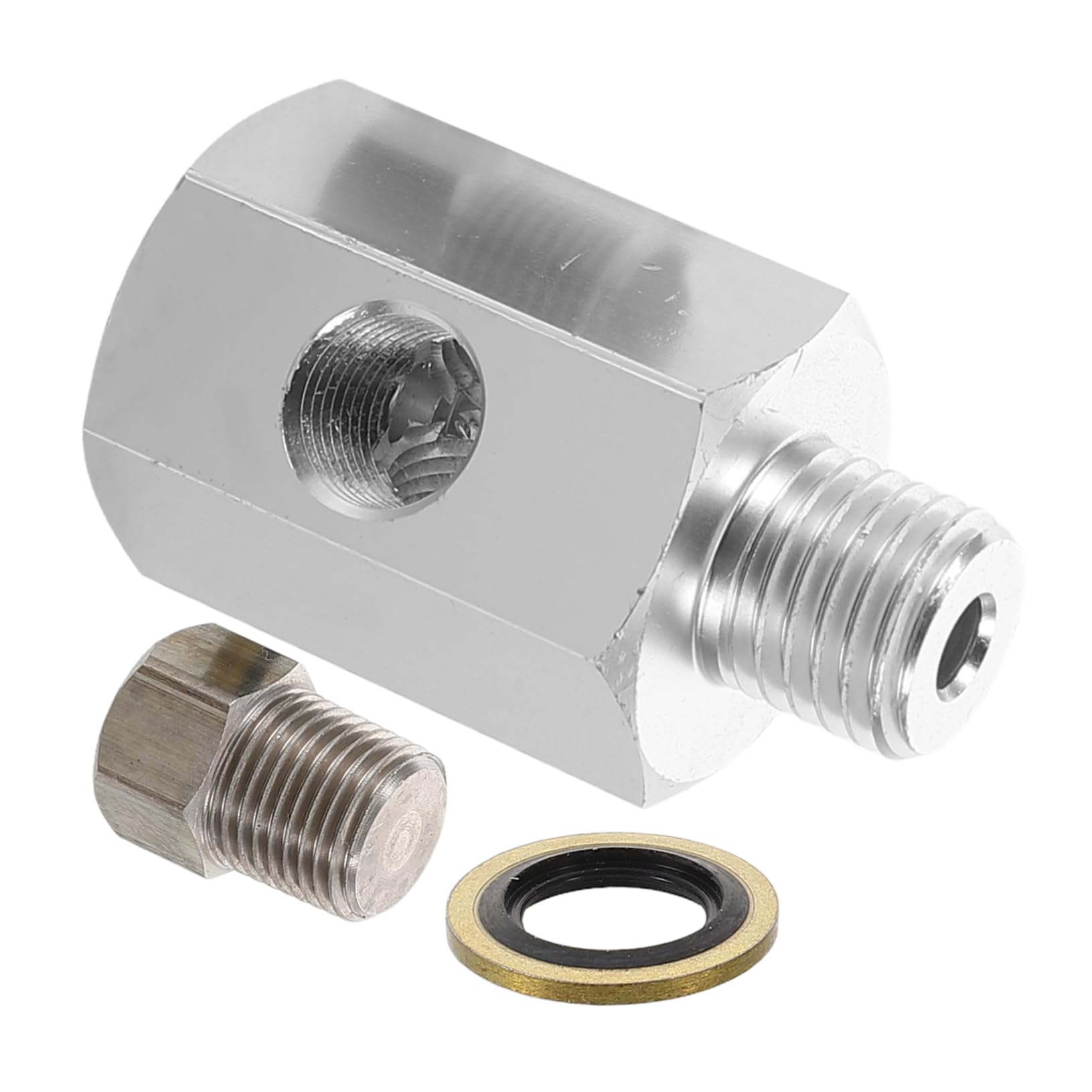 BUGUUYO Auto Öldrucksensor T Förmiger Seitlicher Turbo Adapter Aus Aluminiumlegierung Npt Ersatzteile Für Kfz Hydrauliksysteme Kompatibel Mit E30 Und E36 von BUGUUYO