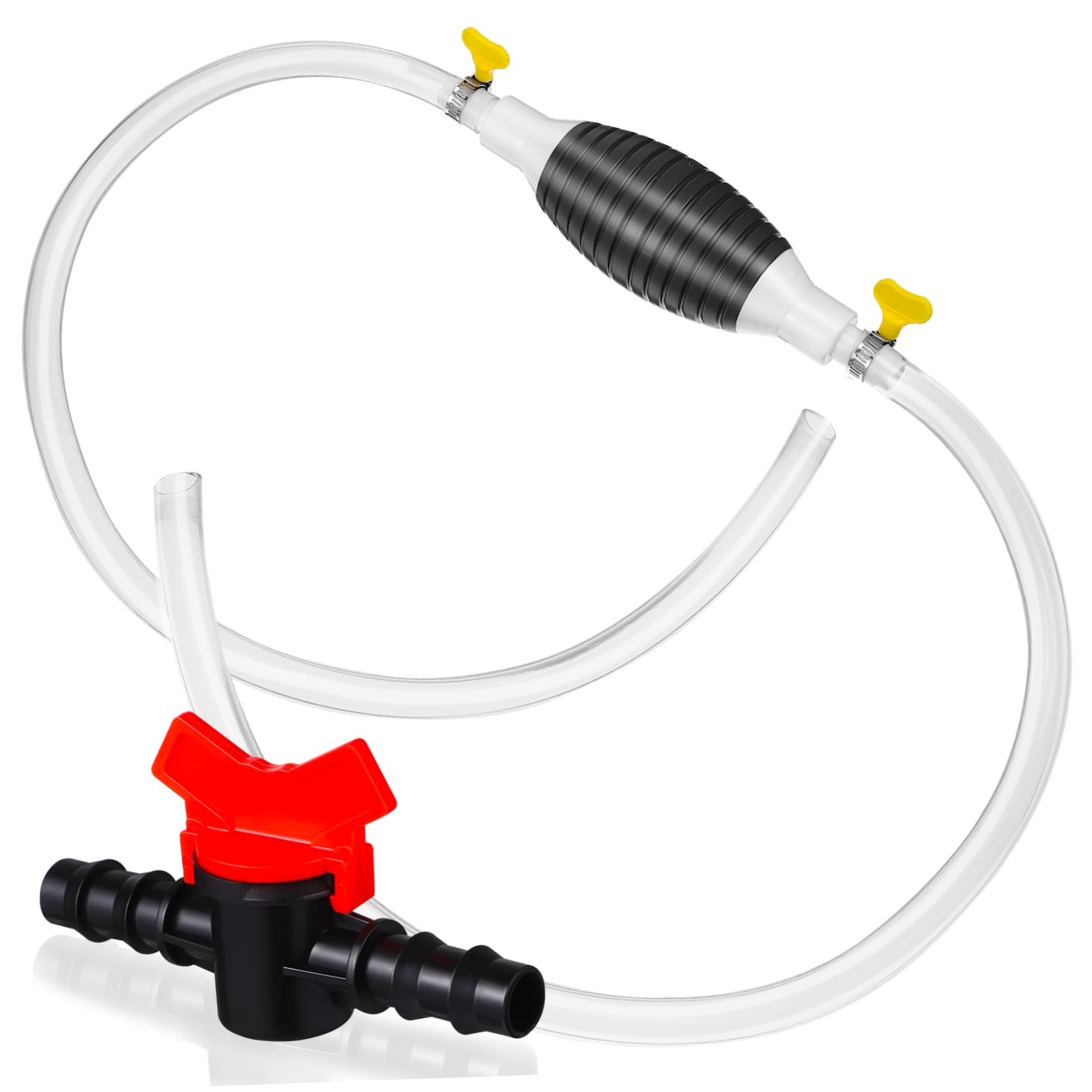 BUGUUYO Handpumpe Benzin Umfüllpumpe Set Mit Schlauch Siphon Pumpe Für Kraftstoff Und Wasser Manuelle Kraftstofftransferpumpe Mit Edelstahlklemmen Und Rückschlagventil Ideal Für von BUGUUYO