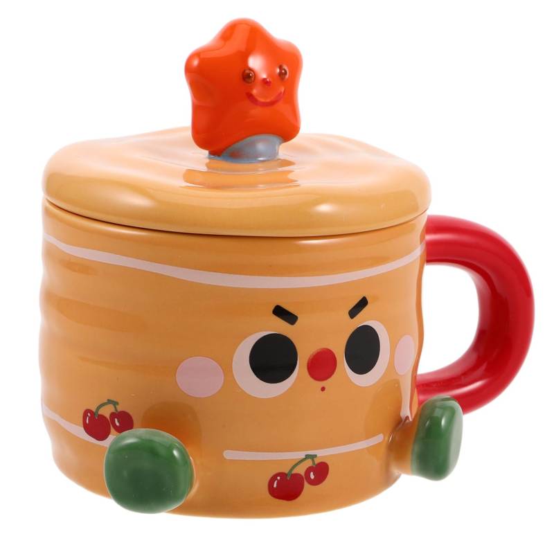 BUGUUYO Keramikbecher Tasse für trinkbecher für lustige kaffeetasse Kaffeebecher frühstückstasse Getränkebecher Kawaii Tassen Kaffeetasse aus Keramik weißes Porzellan von BUGUUYO