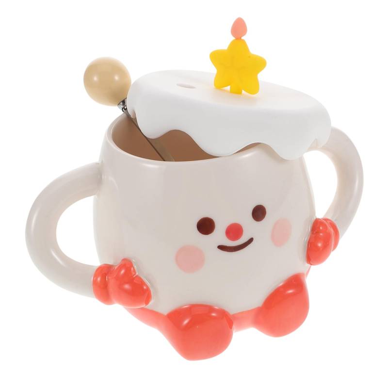 BUGUUYO Kuchenbecher Latte-Becher Zitronenbecher Frühstückstasse Weihnachtstasse Keramik-teebecher Kawaii Kaffeebecher Cartoon-Tasse Joghurtbecher Keramikbecher Teebecher Tasse Porzellan von BUGUUYO