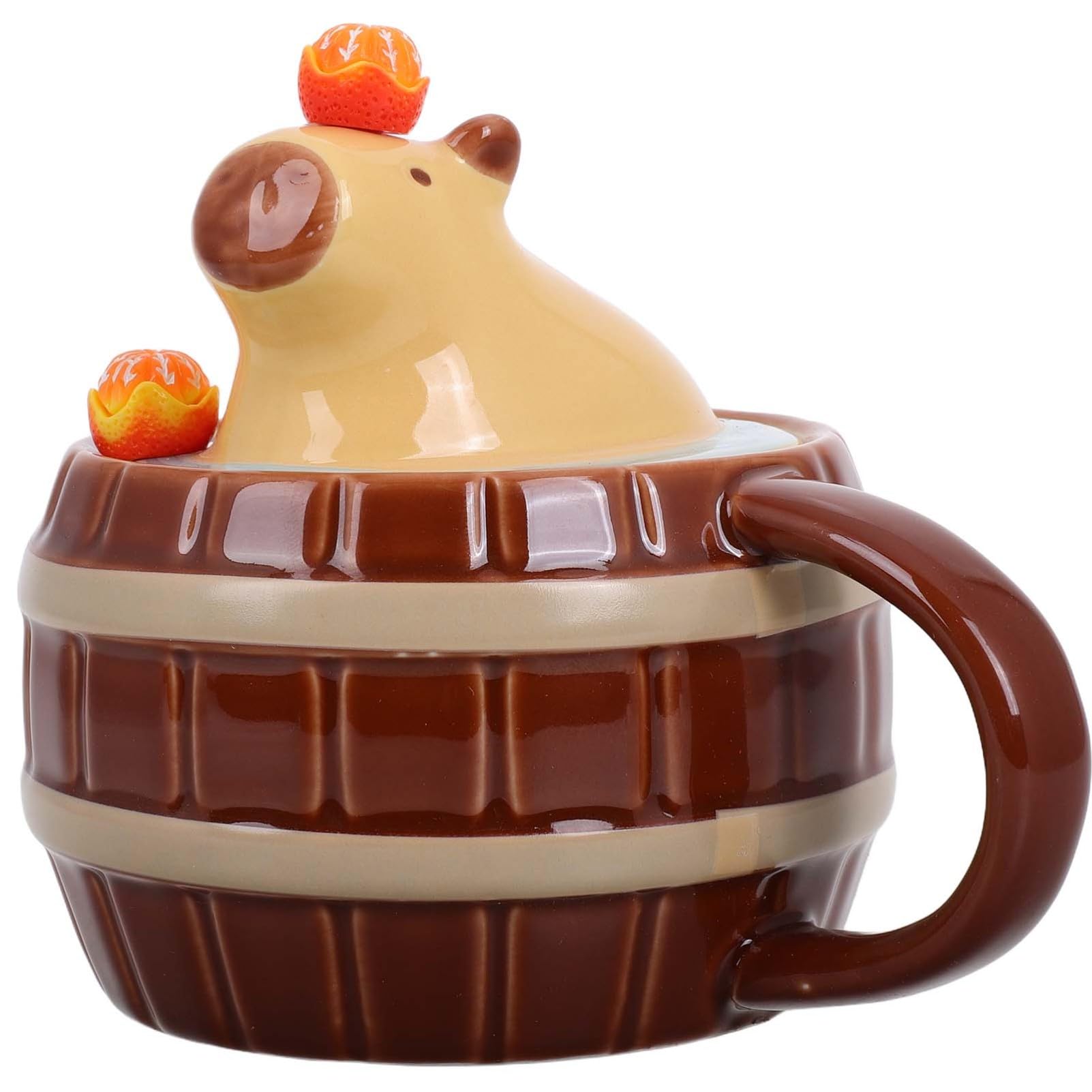 BUGUUYO Rv Wasserflaschenbecher Wasserbecher Kaffeebecher Kaffeebecher Kreativer Wasserbecher Keramikbecher Lustiger Capybara Liebhaberbecher Tierbecher Neuheitsbecher Keramik von BUGUUYO