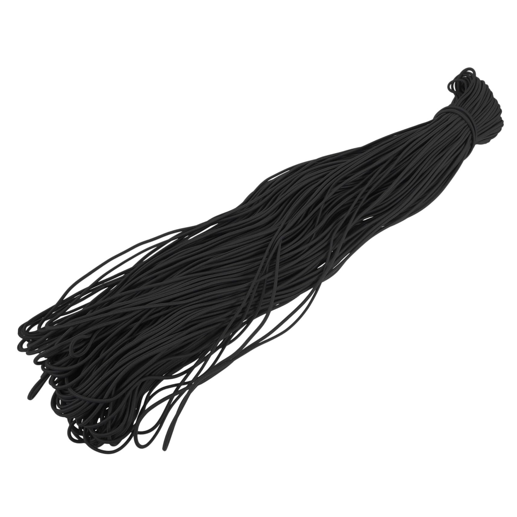 BUGUUYO Schnur Gummiband Dehnbar Riemen Strecken Draht Bungee-seile Bands Elastisches Seil Kabel Haken Elastische Seile Für Kleidung Perlengummi Stretchband Bungee Seil Black Polyester von BUGUUYO