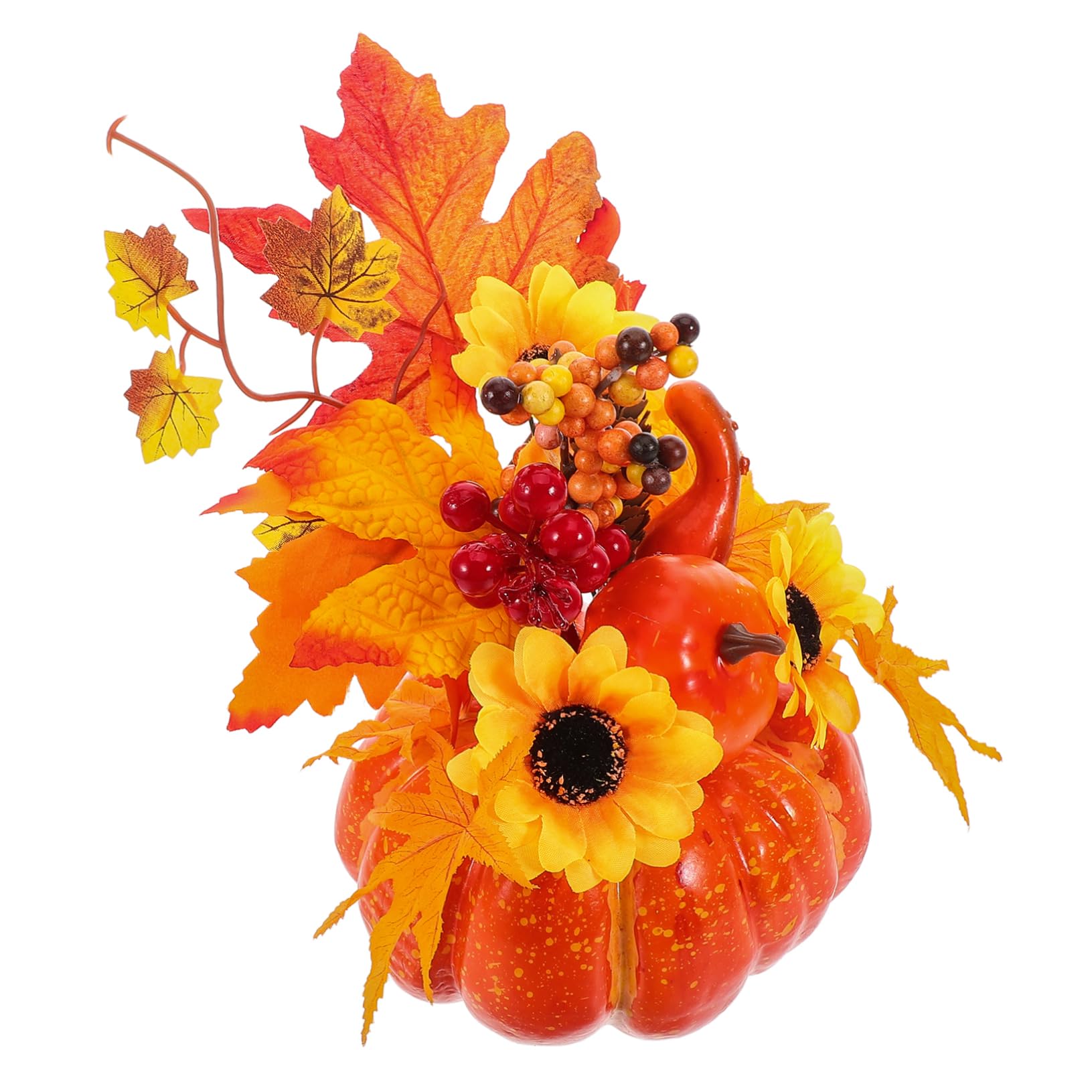 BUGUUYO Wohnmobil-dekorationszubehör Halloween-kürbisse Tischdekoration Mit Sonnenblume Thanksgiving-tischdekoration Tischdekoration Fallen Künstliches Ahornblatt Kürbis Blumentopf Plastik von BUGUUYO