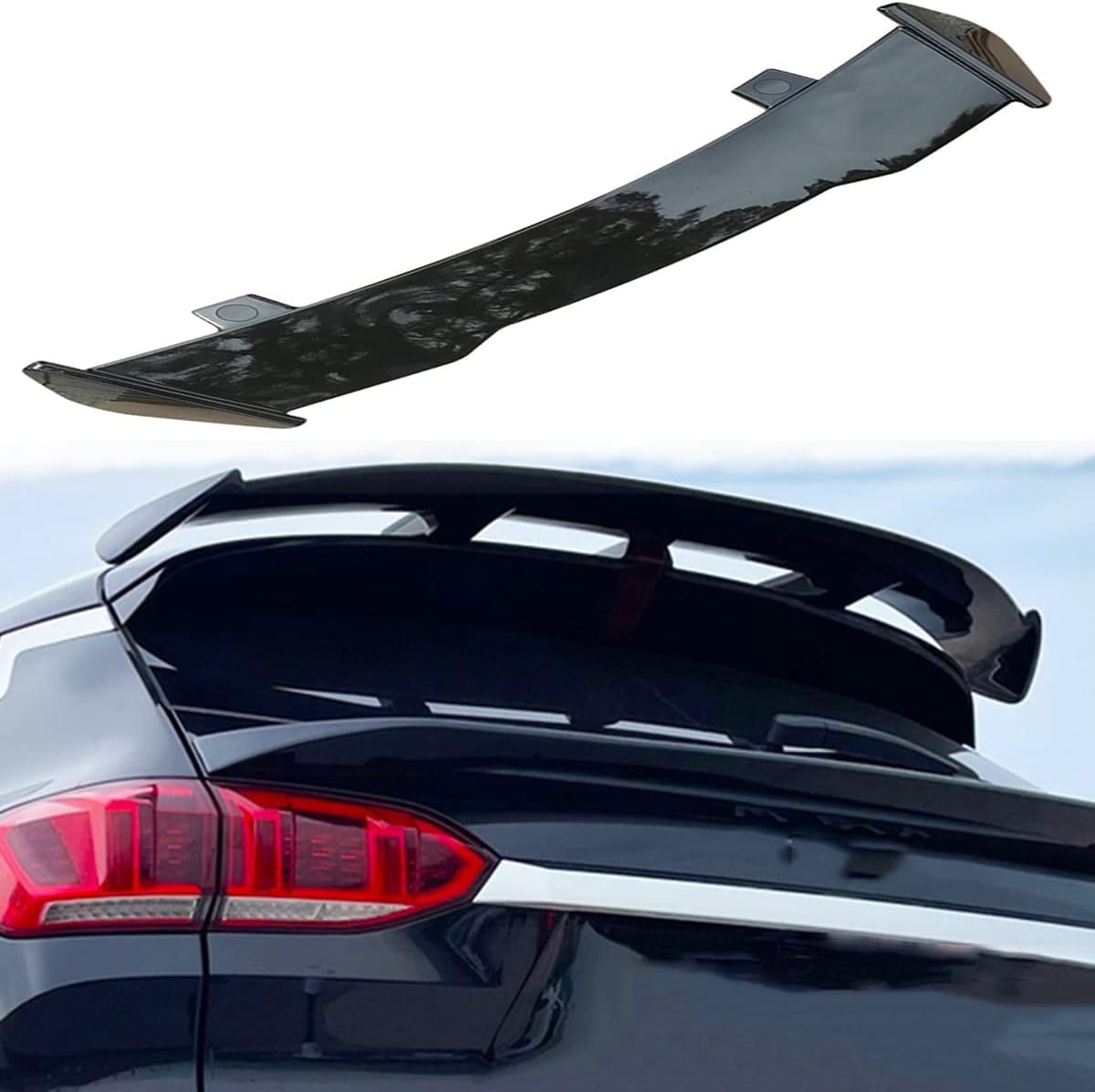 BUGX ABS Auto Dachspoiler für Mitsubishi Eclipse Cross GK/GK Facelift 2018 2019 2020 2021 2022 2023 2024, Auto HeckspoilerflüGel Kofferraumdachspoiler Heckspoiler Flügel Lippe, Tuning Zubehör von BUGX