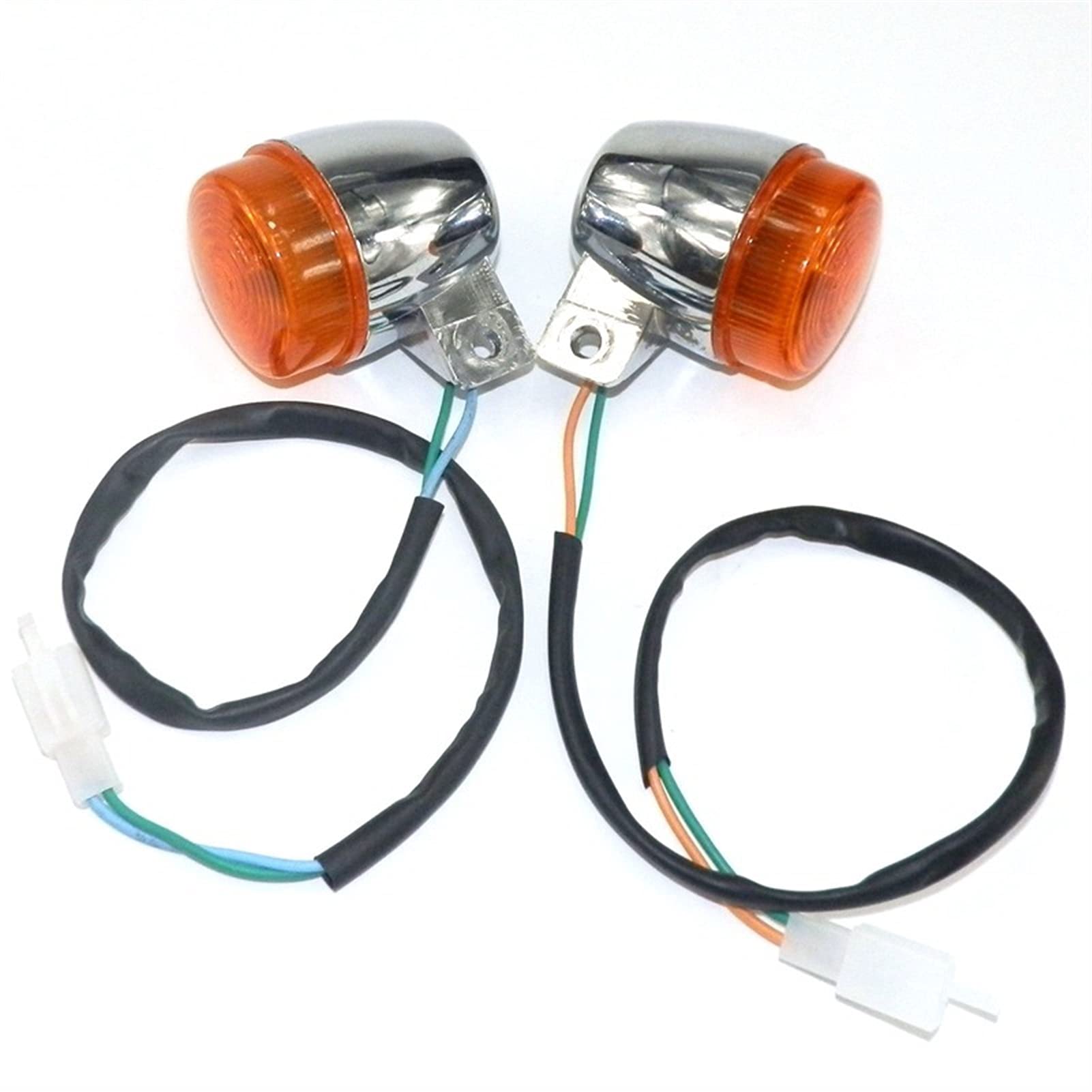 Vorne Hinten Indicators Motorrad-Front-Blinker-Licht-Lampe, BMS-Erbe für 150cc SSR-Verona-Eaglecraft Zn150T-E Baron Retro Vorne Hinten Blinker (Color : Pair) von BUHUOJIANGWU