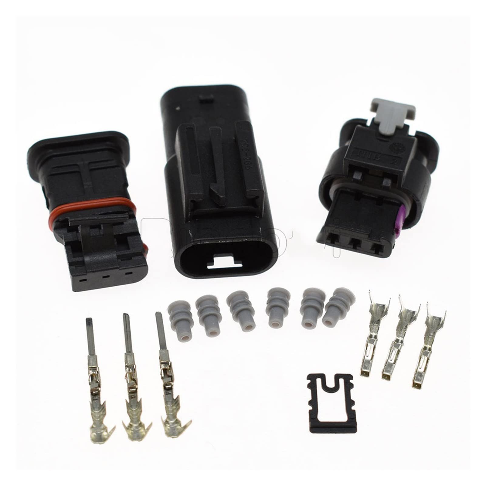 05.05.201.20 KIT 1718653-1. TE 3. PIN Auto Elektronischer männlicher weiblicher wasserdichter Stecker-Stecker kompatibel mit Vw. Audi 4F0973703A 4F0973703. (Color : Male female, Size : 1Set) von BUIEX