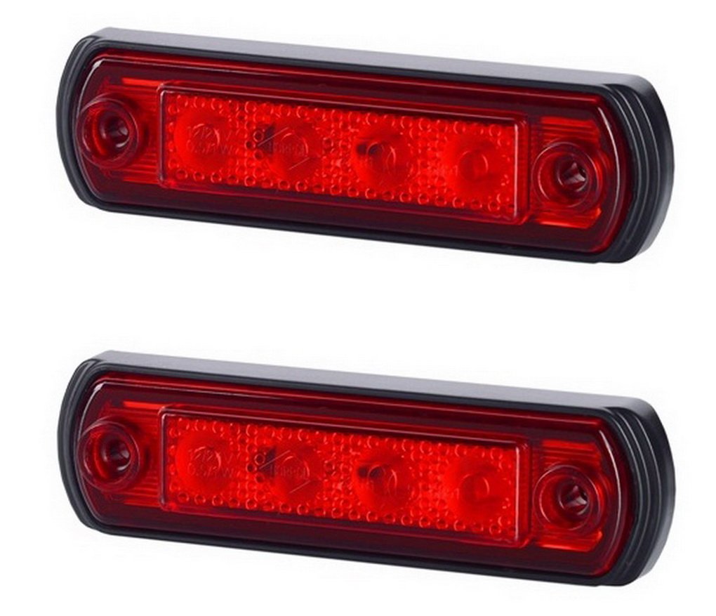 BUL BARS 2 x 4 SMD LED Rot Begrenzungsleuchte Seitenleuchte 12V 24V mit E-Prüfzeichen Positionsleuchte Auto LKW PKW KFZ Lampe Leuchte Licht Hinten Universal von BUL BARS