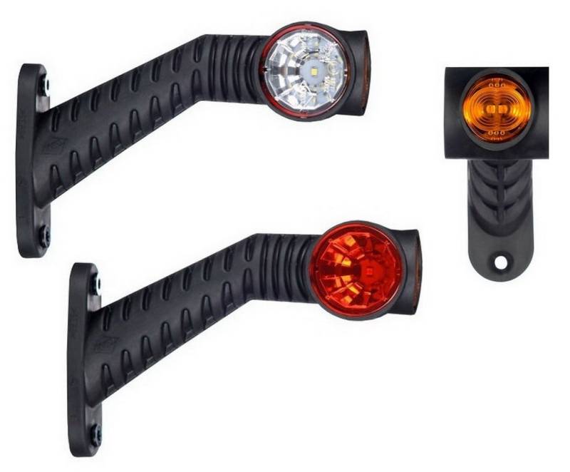 BUL BARS 2 x LED Gummi Begrenzungsleuchte Seitenleuchte 12V 24V mit E-Prüfzeichen Positionsleuchte Auto LKW PKW KFZ Lampe Leuchte Licht Weiß Rot Orange von BUL BARS