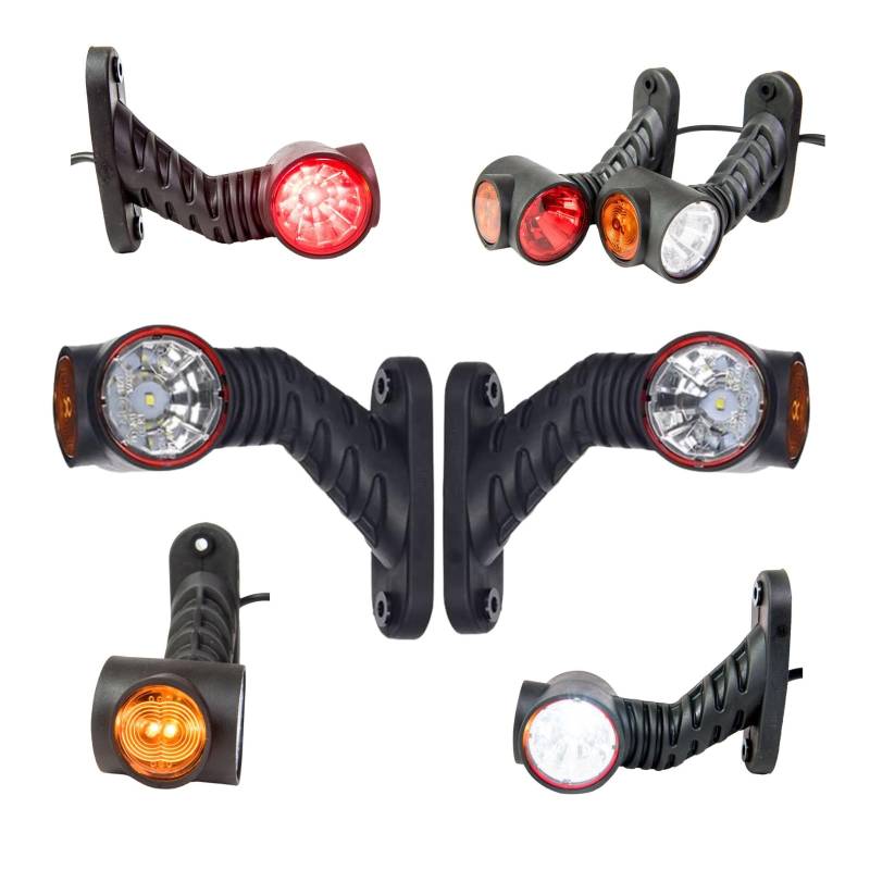 2 x LED Gummi Begrenzungsleuchte Seitenleuchte 12V 24V mit E-Prüfzeichen Positionsleuchte Auto LKW PKW KFZ Lampe Leuchte Licht Weiß Rot Orange von BUL BARS