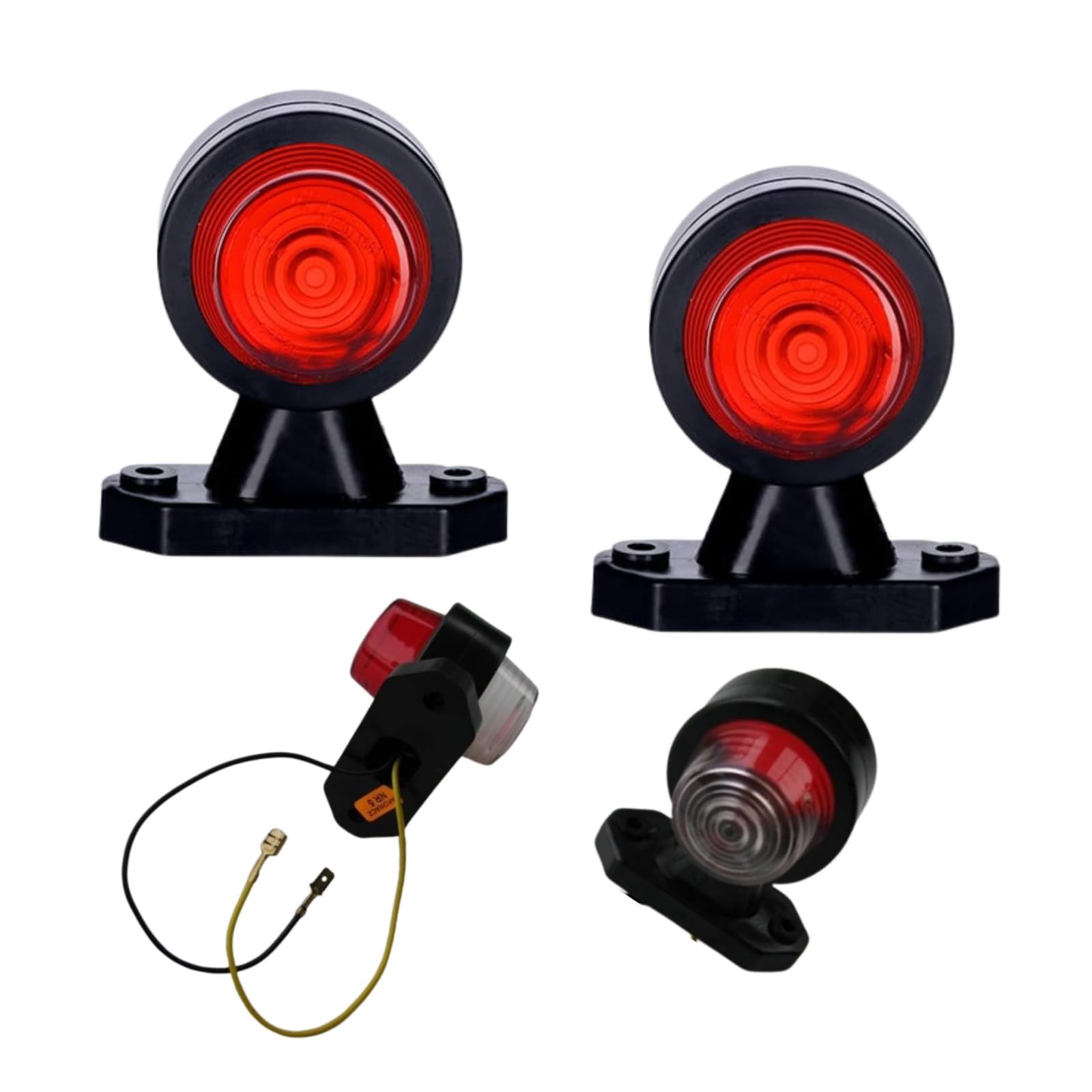 2 x WEISS + ROT Begrenzungsleuchte Seitenleuchte 12V 24V E-Prüfzeichen Positionsleuchte Seite Auto LKW PKW KFZ Lampe Leuchte Licht Front Rück Birne von BUL BARS