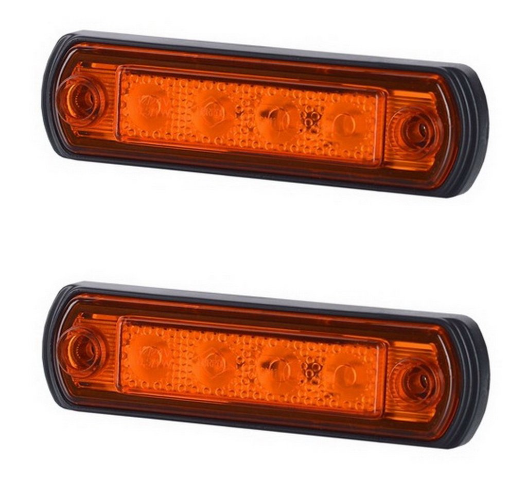 BUL BARS 2 x 4 SMD LED Orange Begrenzungsleuchte Seitenleuchte 12V 24V mit E-Prüfzeichen Positionsleuchte Auto LKW PKW KFZ Lampe Leuchte Licht Gelb Universal von BUL BARS