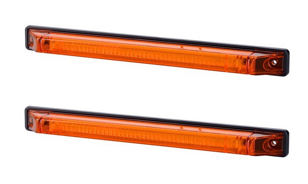 BUL BARS 2 x LANGE LED Orange Begrenzungsleuchte Seitenleuchte 12V 24V mit E-Prüfzeichen Positionsleuchte Auto LKW PKW KFZ Lampe Leuchte Licht Gelb Universal von BUL BARS