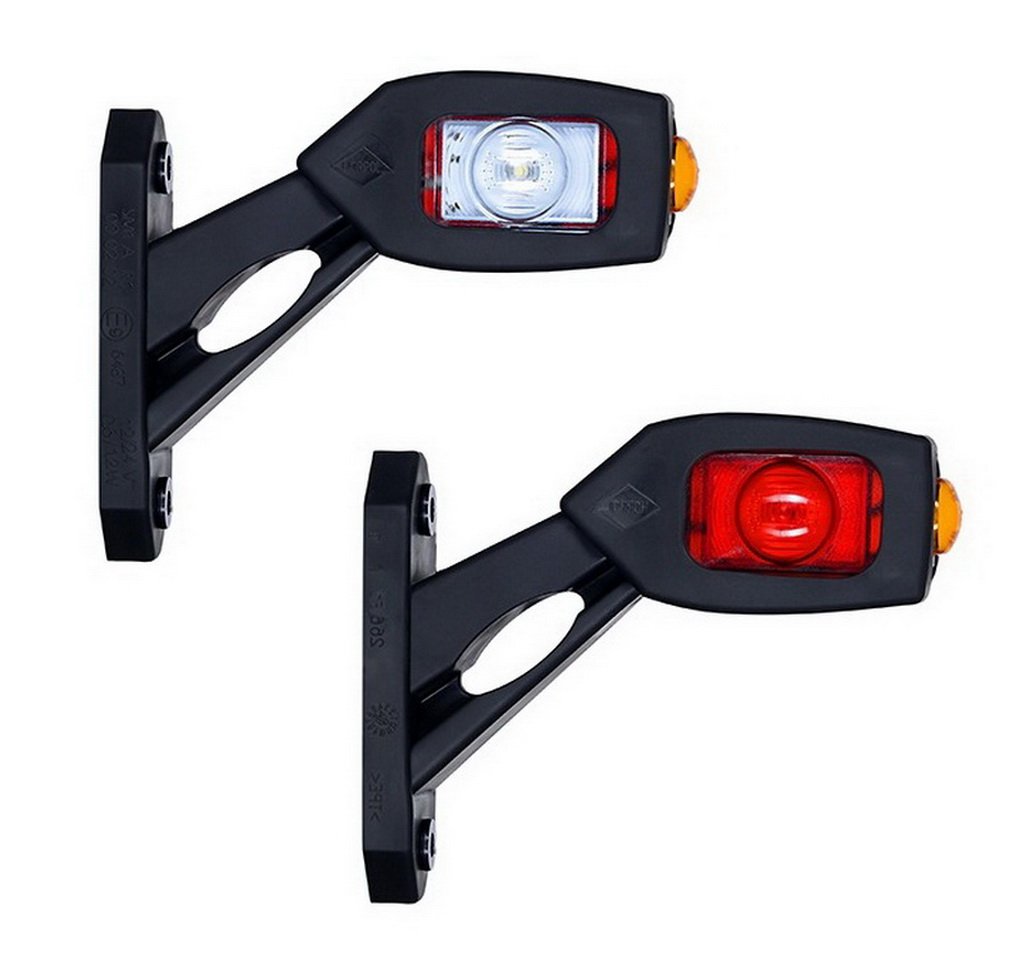 BUL BARS 2 x LED Gummi Begrenzungsleuchte Seitenleuchte 12V 24V mit E-Prüfzeichen Positionsleuchte Auto LKW PKW KFZ Lampe Leuchte Licht Weiß Rot Orange von BUL BARS