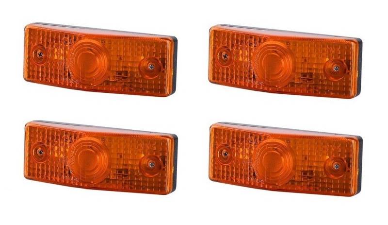 BUL BARS 4 x Orange Begrenzungsleuchte Seitenleuchte 12V 24V mit E-Prüfzeichen Positionsleuchte Flache Auto LKW PKW KFZ Lampe Leuchte Licht Gelb Birne von BUL BARS