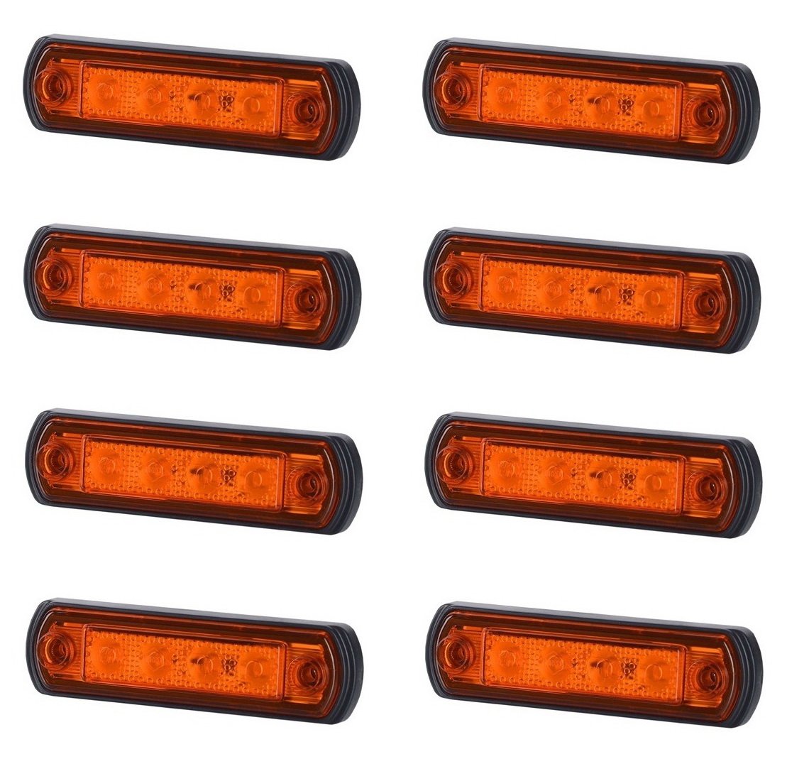 BUL BARS 8 x 4 SMD LED Orange Begrenzungsleuchte Seitenleuchte 12V 24V mit E-Prüfzeichen Positionsleuchte Auto LKW PKW KFZ Lampe Leuchte Licht Gelb Universal von BUL BARS