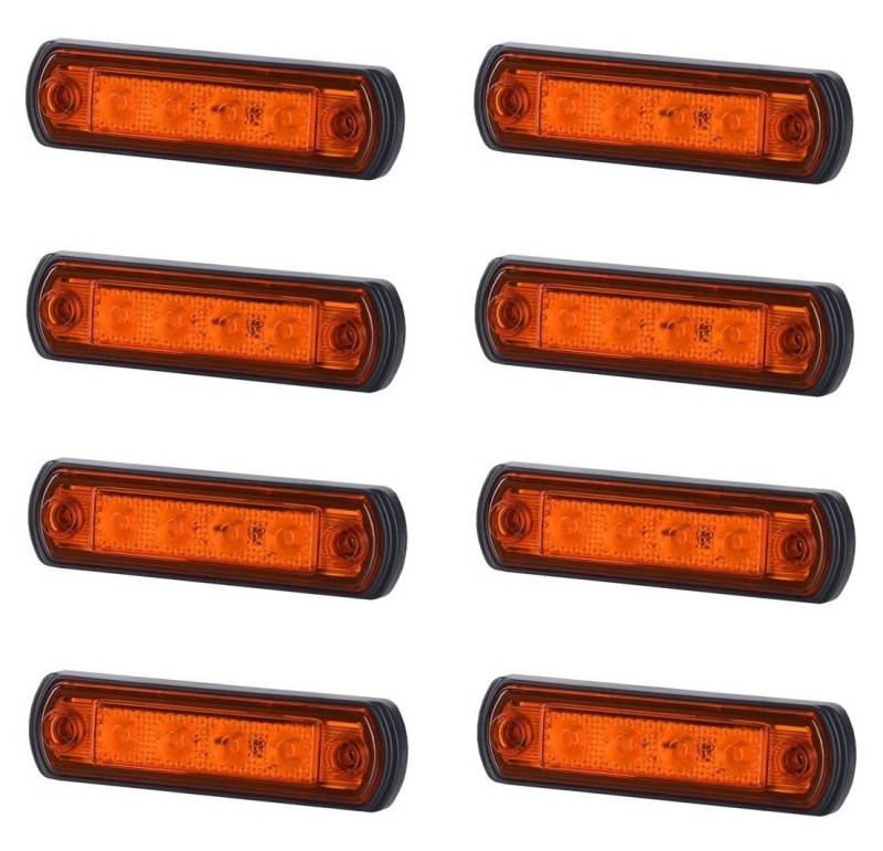 BUL BARS 8 x 4 SMD LED Orange Begrenzungsleuchte Seitenleuchte 12V 24V mit E-Prüfzeichen Positionsleuchte Auto LKW PKW KFZ Lampe Leuchte Licht Gelb Universal von BUL BARS