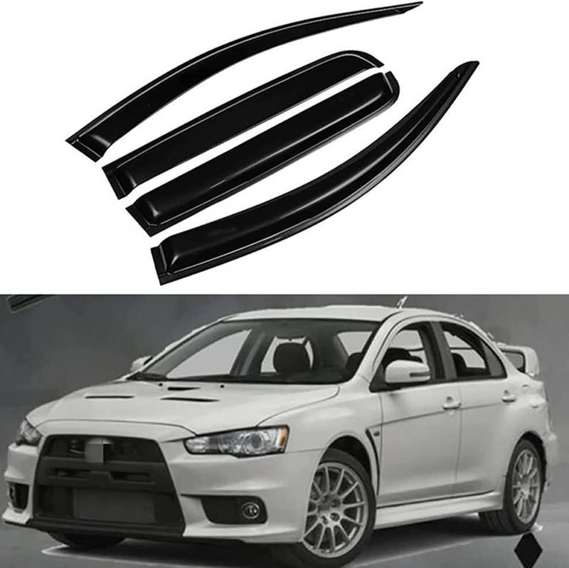 BUNIQ Pack of 4 Car Wind Deflectors Rain Deflectors for Mitsubishi Lancer EX 2008-2017,Car Window Wind Deflectors Car Window Visors Rain Cover Car Accessories von BUNIQ