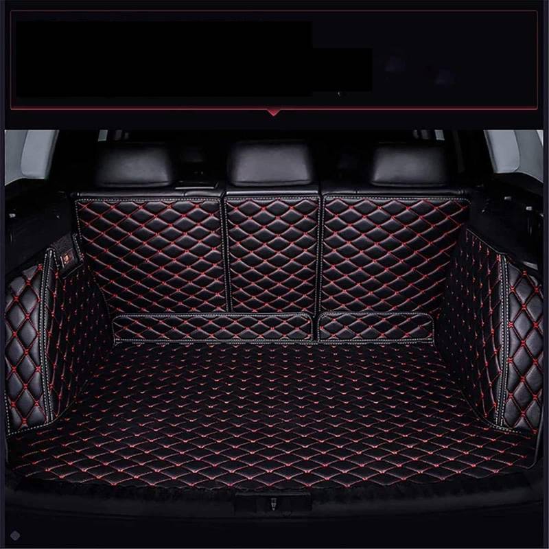 Full Wrap Leder Kofferraum Matte Für Alfa Romeo Tonale SUV 2022+,Auto Zubehör Innen Schutz Pad Wasser Beweis,D-Black Red von BUNIQ