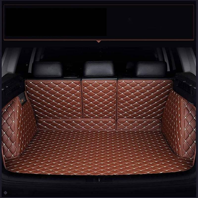 Full Wrap Leder Kofferraum Matte Für Audi A4 B9 Avant/Kombi 2015-2023,Auto Zubehör Innen Schutz Pad Wasser Beweis,E-Brown von BUNIQ