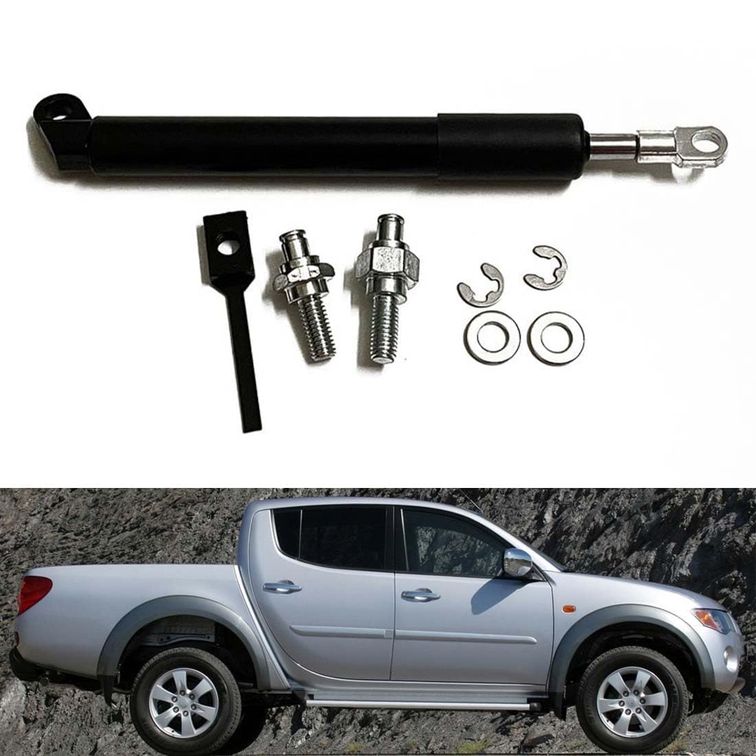 2 Stück Heckklappendämpfer Gasfeder Kofferraum für M-itsubishi L200 Triton 2010-2014, Struts Front Hood Tailgate Boot Shock Absorber Support Rod von BURIL