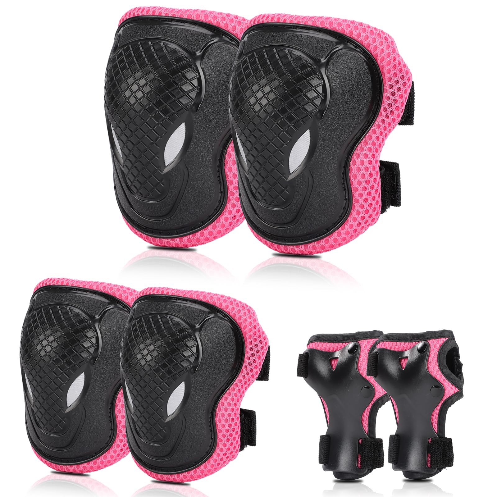 BURSUNLY Knieschoner Kinder Schoner Inliner Kinder, Verstellbare Kinder Protektoren Set, Knie und Ellenbogenschützer Handschoner für Kinder, Knieschützer für Inliner Fahrrad Skates Scooter Rollschuhe von BURSUNLY