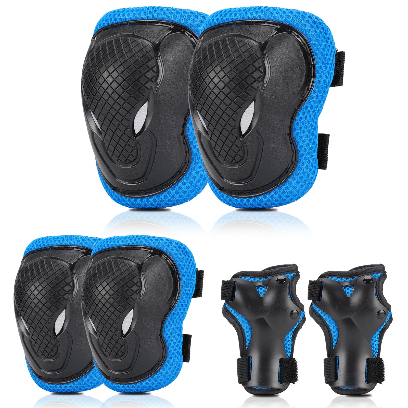 BURSUNLY Knieschoner Kinder Schoner Inliner Kinder, Verstellbare Kinder Protektoren Set, Knie und Ellenbogenschützer Handschoner für Kinder, Knieschützer für Inliner Fahrrad Skates Scooter Rollschuhe von BURSUNLY