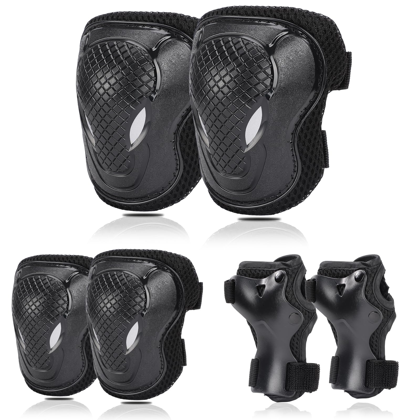 BURSUNLY Knieschoner Kinder Schoner Inliner Kinder, Verstellbare Kinder Protektoren Set, Knie und Ellenbogenschützer Handschoner für Kinder, Knieschützer für Inliner Fahrrad Skates Scooter Rollschuhe von BURSUNLY