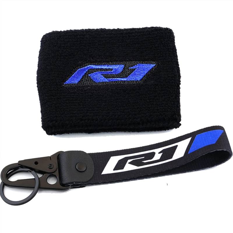 Motorrad Vorderradbremse Reservoir Sock Fluid Oil Tank Cover Hüllen & Schlüsselanhänger Schlüsselanhänger for R1 YZF-R1 YZFR1 YZF R1M (Color : 1 Sock-Keyring Blue) von BUSEB