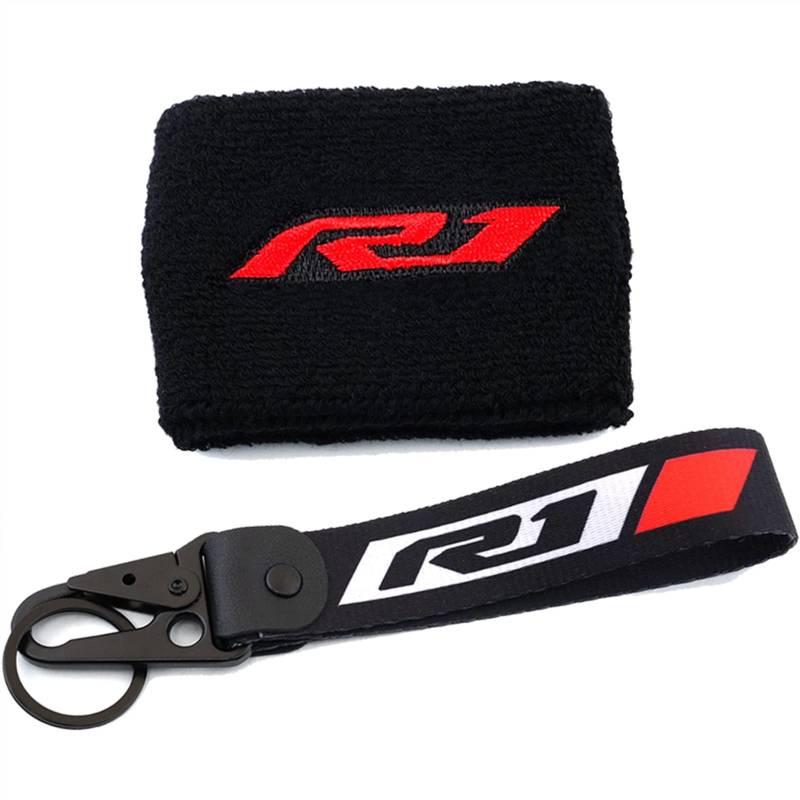 Motorrad Vorderradbremse Reservoir Sock Fluid Oil Tank Cover Hüllen & Schlüsselanhänger Schlüsselanhänger for R1 YZF-R1 YZFR1 YZF R1M (Color : 1 Sock-Keyring red) von BUSEB