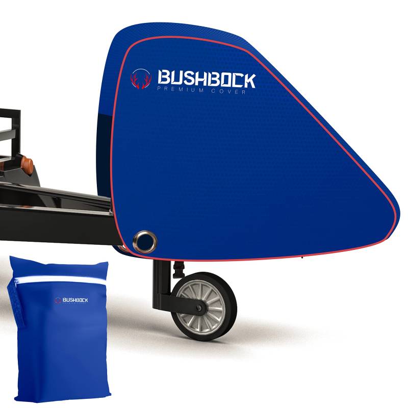 BUSHBOCK® Premium Deichselhaube aus Oxford 600D Material mit PU Beschichtung und Reflektoren. Universal Deichselabdeckung - auch für Wohnwagen/Anhänger mit Antischlingerkupplung & Kastenschloss (Blau) von BUSHBOCK Premium Cover