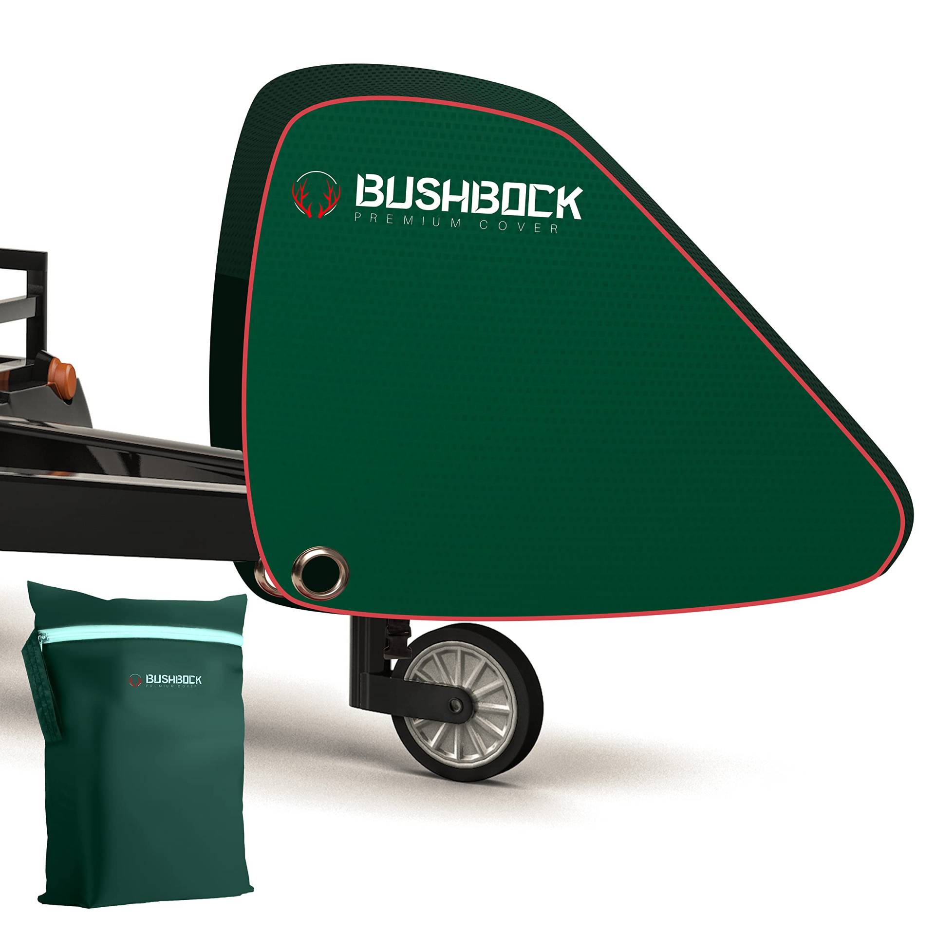 BUSHBOCK® Premium Deichselhaube aus Oxford 600D Material mit PU Beschichtung und Reflektoren. Universal Deichselabdeckung - auch für Wohnwagen/Anhänger mit Antischlingerkupplung & Kastenschloss (Grün) von BUSHBOCK Premium Cover