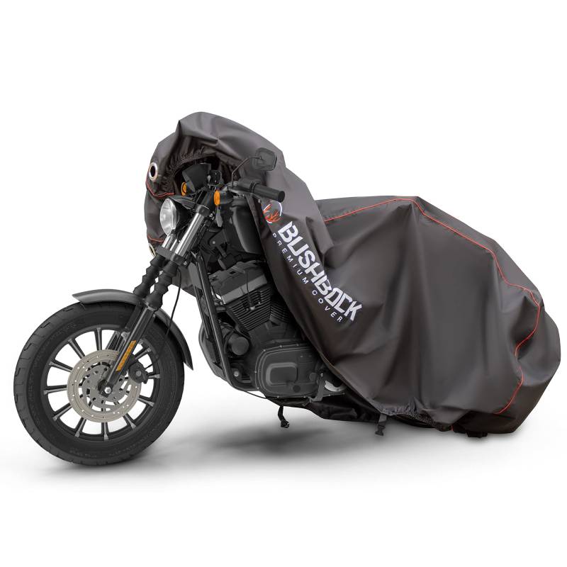 BUSHBOCK® Premium Motorrad Abdeckplane mit Ripstop Struktur - Kein Aufreißen mehr! - Outdoor/Indoor - wasserdichte Abdeckhaube - Motorradplane (XXXL) von BUSHBOCK Premium Cover