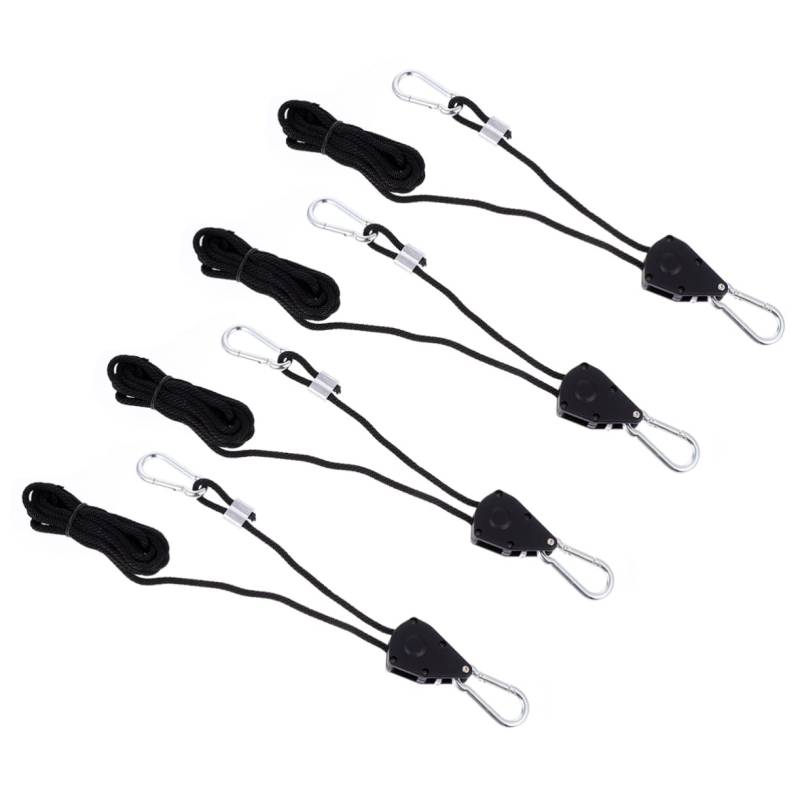 BUTIFULSIC Verstellbare Seilclips 4 Stück 1/8 Zoll Metall Ratschenaufhänger Ideal Für Pflanzenlampen Zelte Gartenleuchten Robustes Ratschen Seilclip Set von BUTIFULSIC