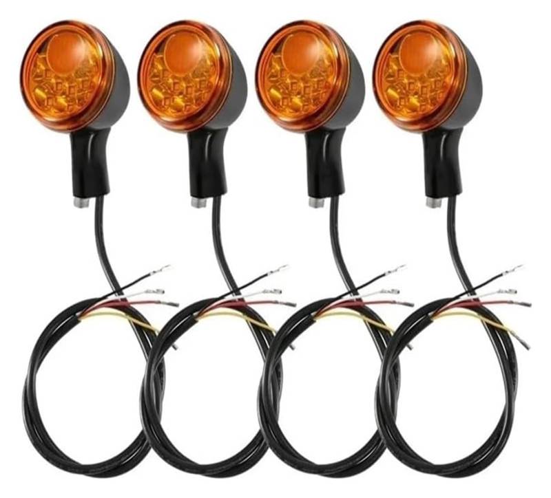 BUTUFYTR Blinkerleuchten Für H&arley Für Spo&rtster XL883 XL1200 1992-2024 Blinkerlicht 2/4-teilige Motorrad-Blinker-Kontrollleuchte(4pcs Black Shell) von BUTUFYTR