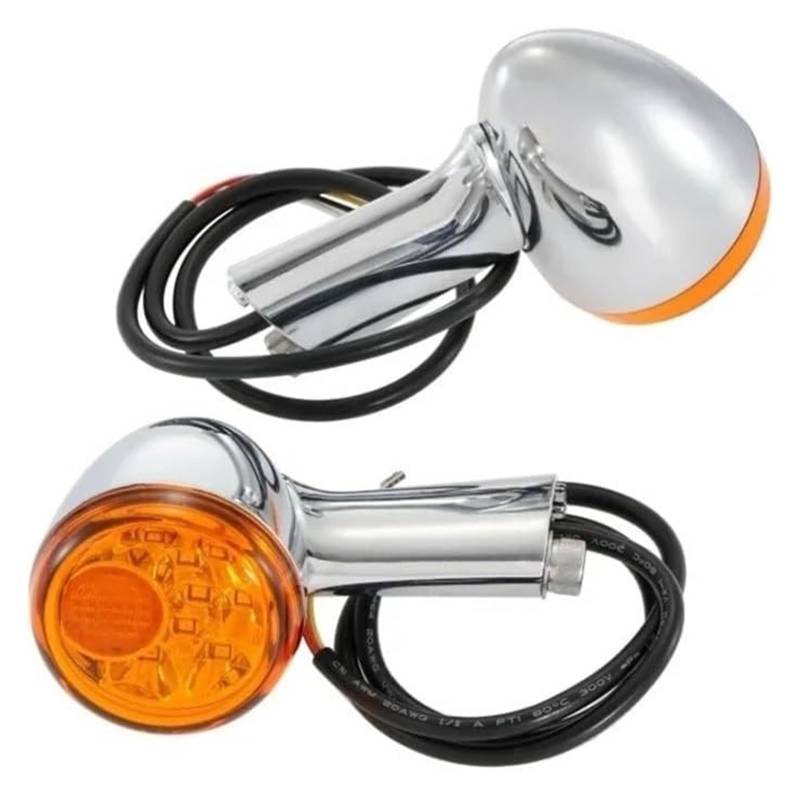 BUTUFYTR Blinkerleuchten Für H&arley Für Spo&rtster XL883 XL1200 1992-2024 Blinkerlicht 2/4-teiliges Motorrad Vorne Hinten Blinkerkontrollleuchten(2pcs Chrome Shell) von BUTUFYTR