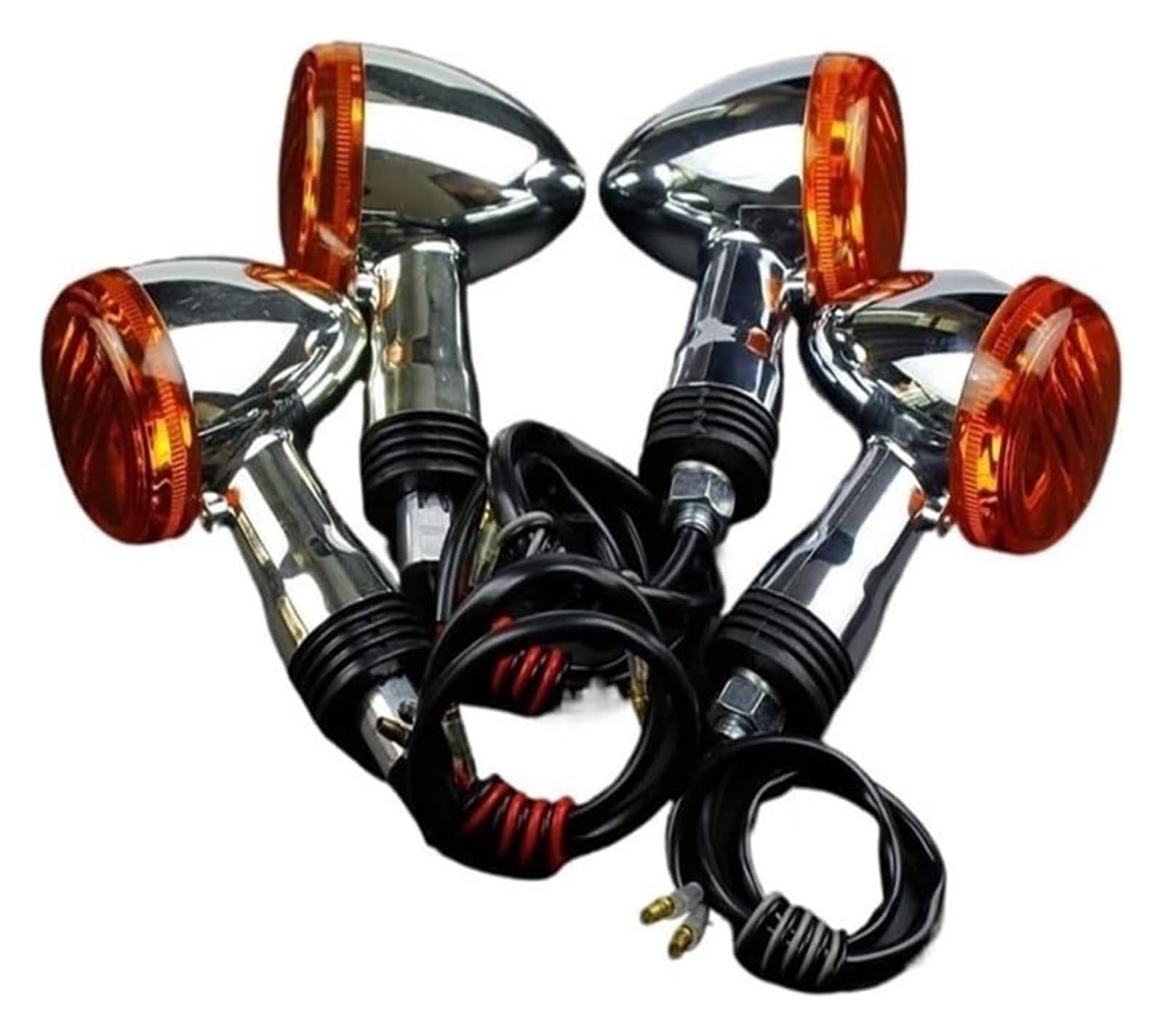 BUTUFYTR Blinkerleuchten Für S&uzuki Für B&oulevard M109R VRZ1800 2006-2015 Vordere Hintere Blinker Licht Motorrad Bernstein 12V Blinker Kontrollleuchte(4pcs Front and Rear) von BUTUFYTR