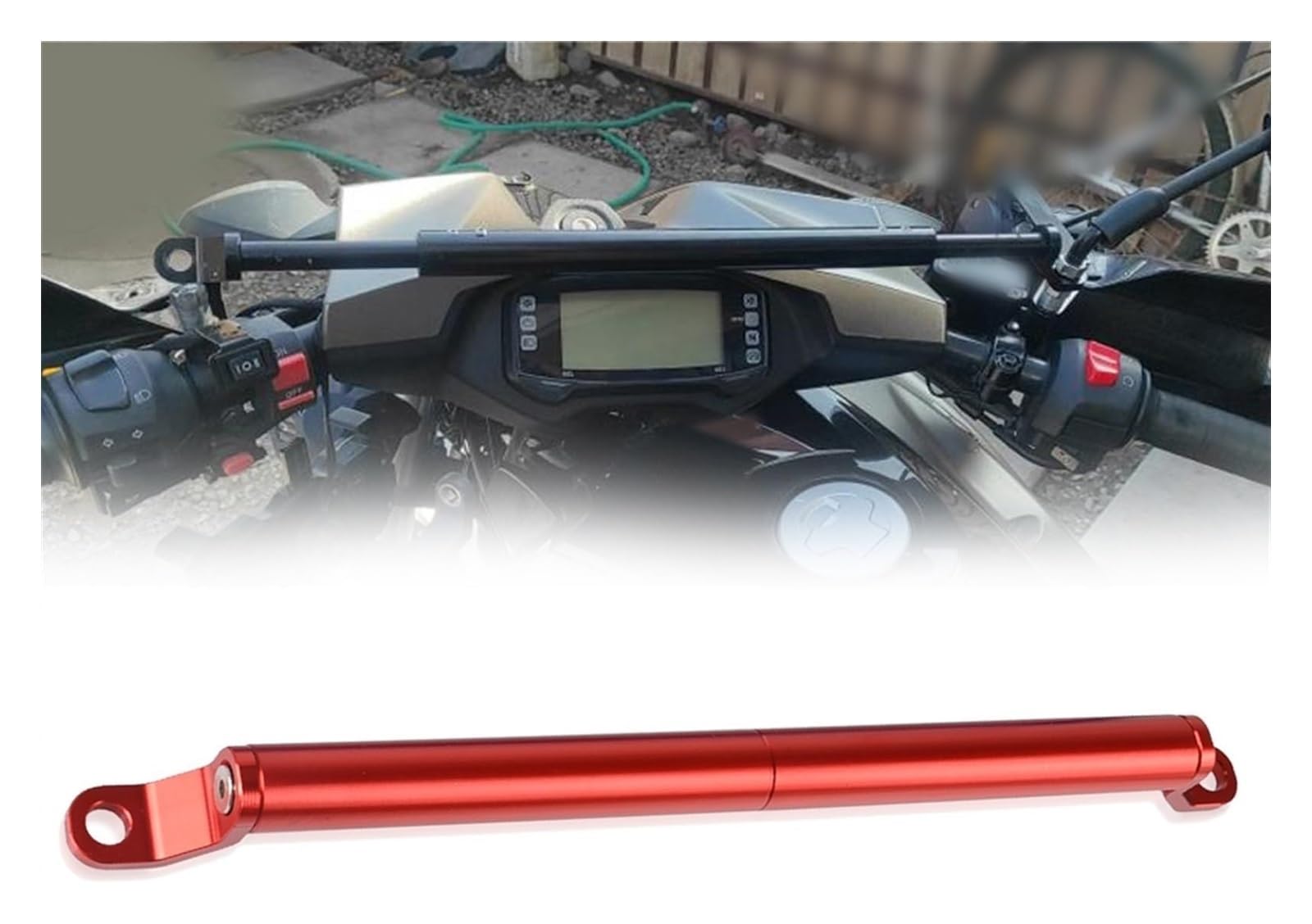 Für B&MW F800GS R1200GS R1250GS Für Adventure R 1200 1250 GS Verstellbare Querstrebe Lenker Balance Bar Navigationshalterung Motorrad GPS Navigationshalterung(B red) von BUTUFYTR