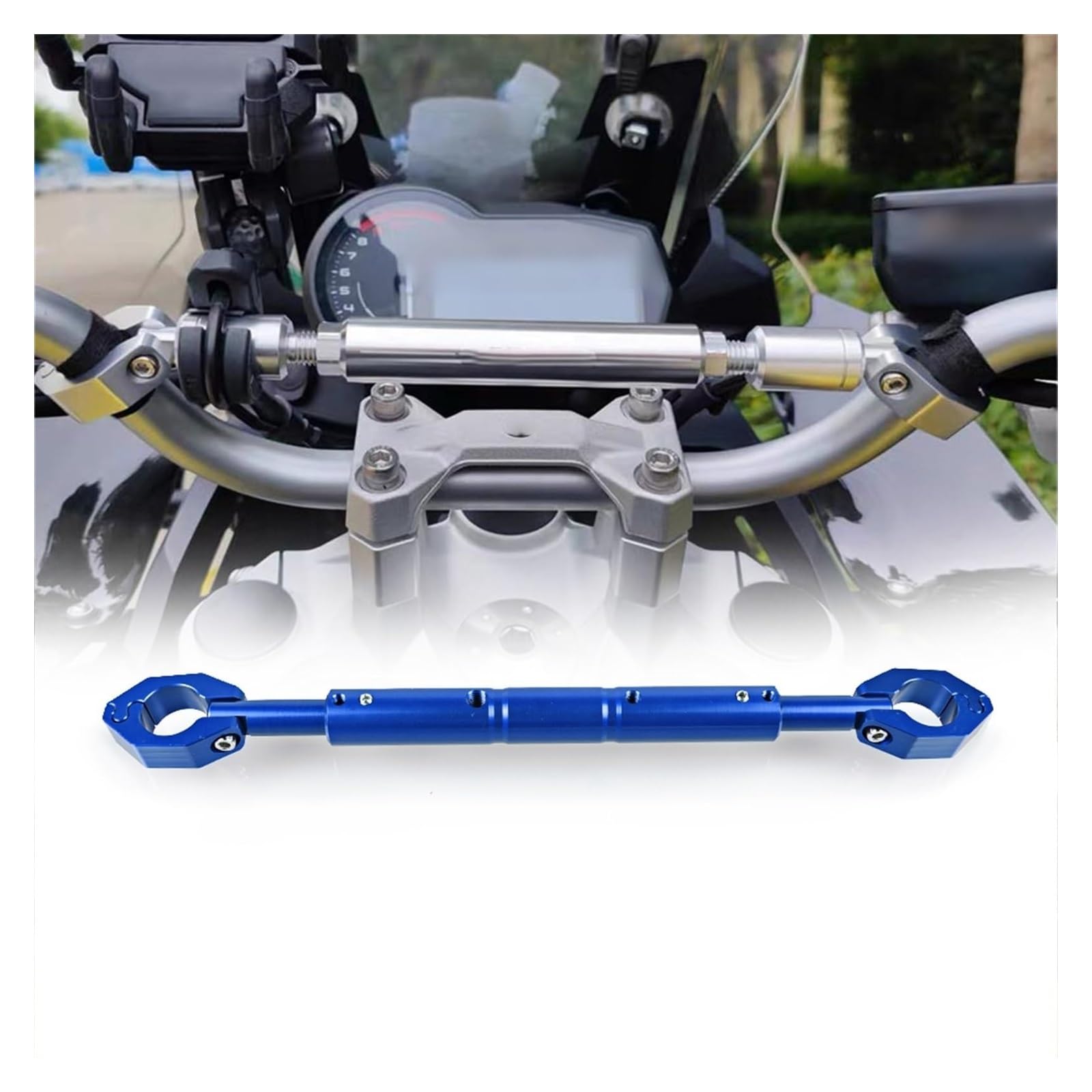 Für B&MW F800GT F800R F800S F800ST F800GS Für Adventure ADV Motorrad Verstellbare Querstange Lenker Balance Bar Navigationshalterung Motorrad GPS Navigationshalterung(A Blue) von BUTUFYTR