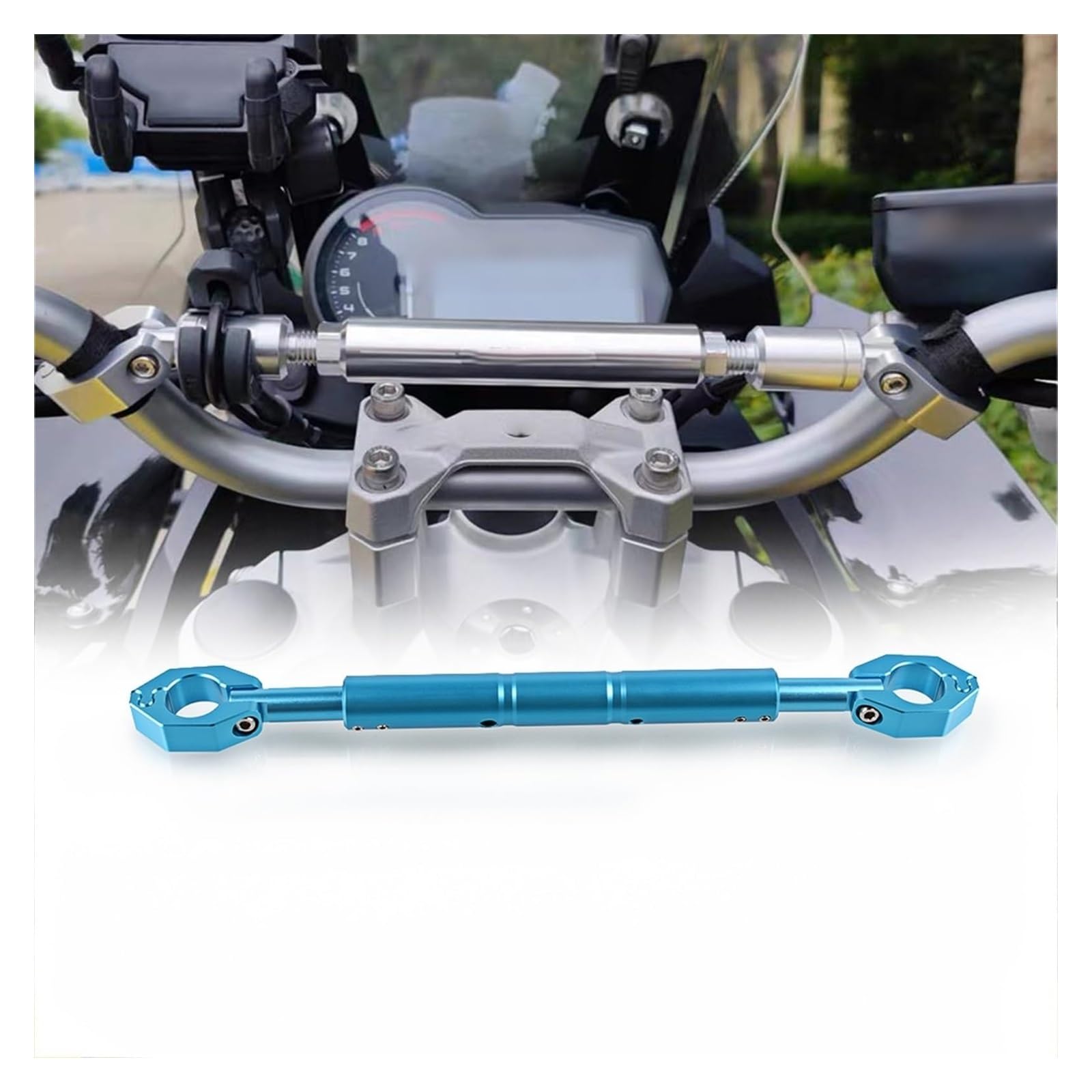 Für B&MW F800GT F800R F800S F800ST F800GS Für Adventure ADV Motorrad Verstellbare Querstange Lenker Balance Bar Navigationshalterung Motorrad GPS Navigationshalterung(A Light Blue) von BUTUFYTR