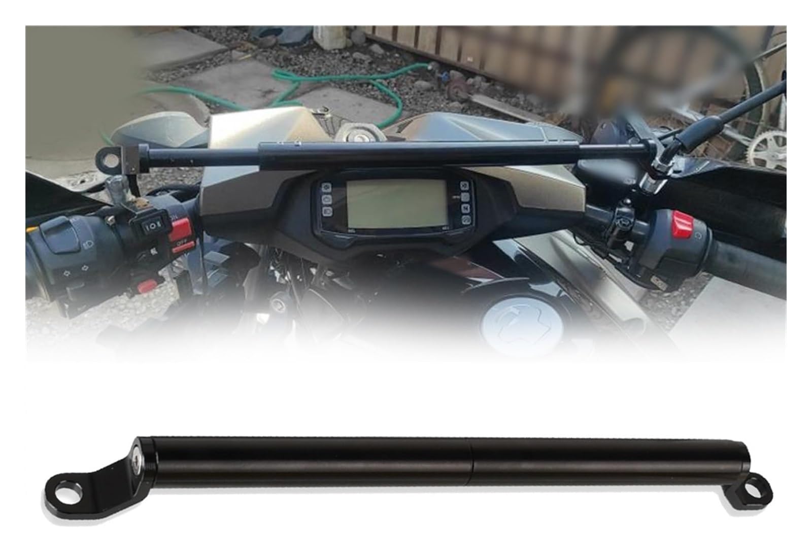 Für B&MW F850GS Für Adventure F850 GS F750GS 2017-2023 Motorrad Einstellbare Querstange Lenker Balance Bar Navigationshalterung Motorrad GPS Navigationshalterung(B Black) von BUTUFYTR