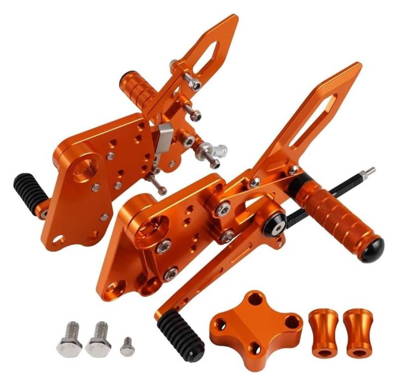 Für Duke 125 200 250 2018-2023 Fußrastenanlage Pedale Ruht Motorrad Pedal Motorrad Fuß Control Shift Stange Fußstützen Fußrastenanlage Fussrasten Motorrad(Orange) von BUTUFYTR