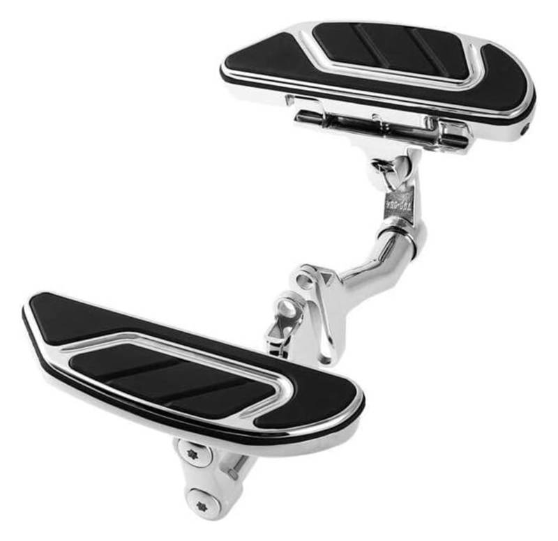 Für H&Arley Für Road Für King Für Street Für Glide Motorrad Pedal Motorrad Hinten Passagier Diele Trittbrett Fußstützen Halterung Fussrasten Motorrad(Chrome and Black) von BUTUFYTR