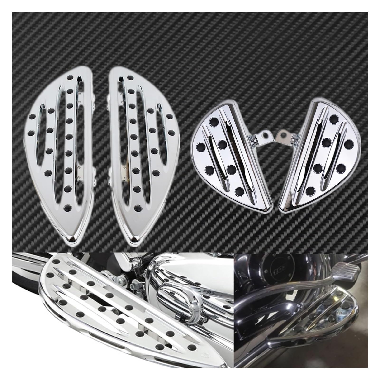 Für H&Arley Für Touring Für Softail Für Dyna Für SPO&rtster Pedale Ruht Motorrad Pedal Motorrad Fußrasten Fußstütze Pedal Fussrasten Motorrad(Floorboard Set B) von BUTUFYTR