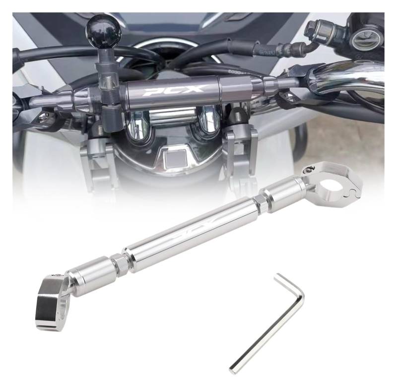 Für PCX 125 150 160 PCX160 Motorrad Einstellbare Lenker Balance Bar Navigation Handy Halterung GPS Zubehör Motorrad GPS Navigationshalterung(Silber) von BUTUFYTR