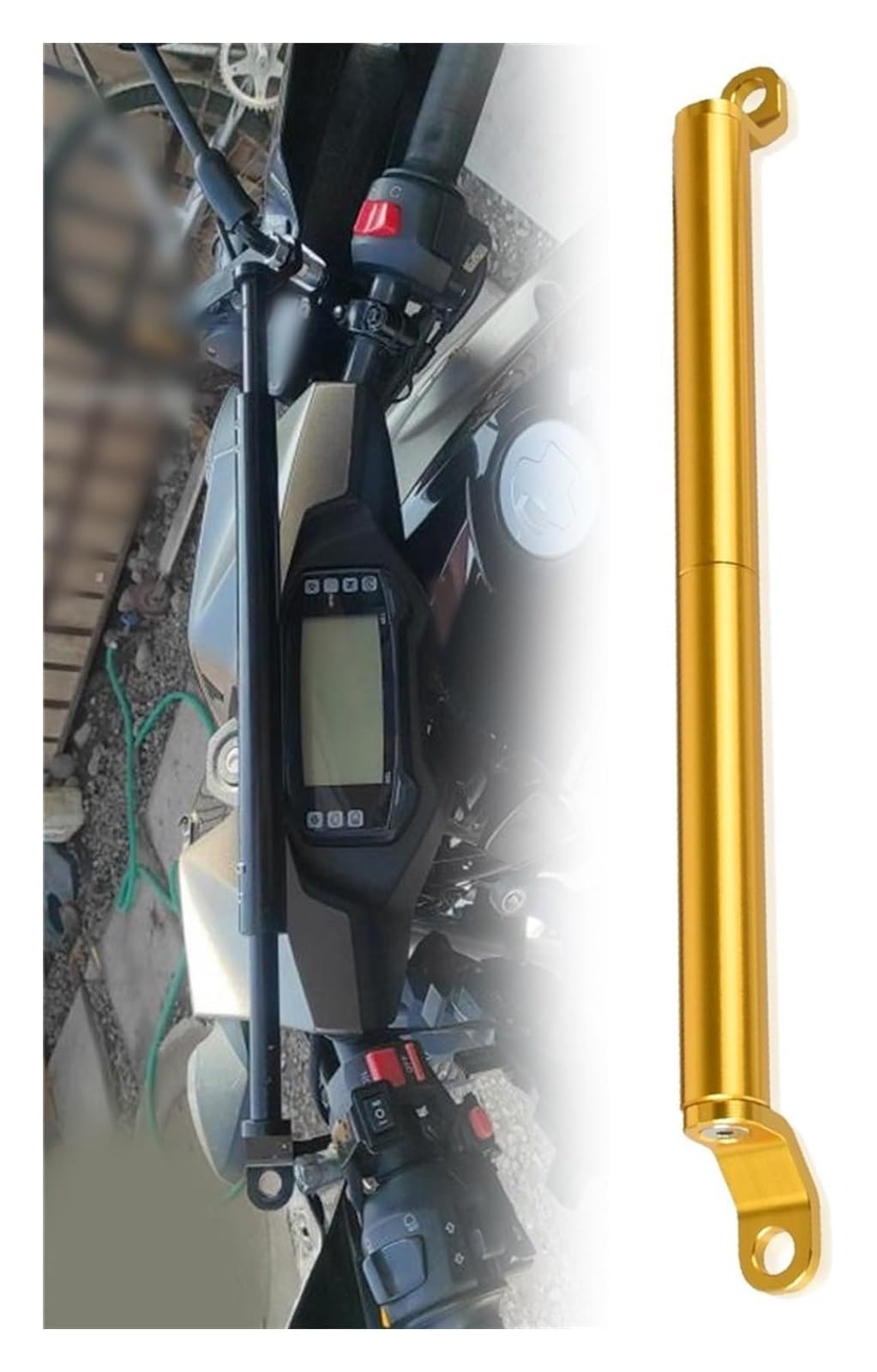 Für SYM Für Burgman 650 2003-2018 MAX 400 I 600 I 300 Lenker Balance Bar Lenkhebel Navigation Halterung Zubehör Motorrad GPS Navigationshalterung(B Gold) von BUTUFYTR