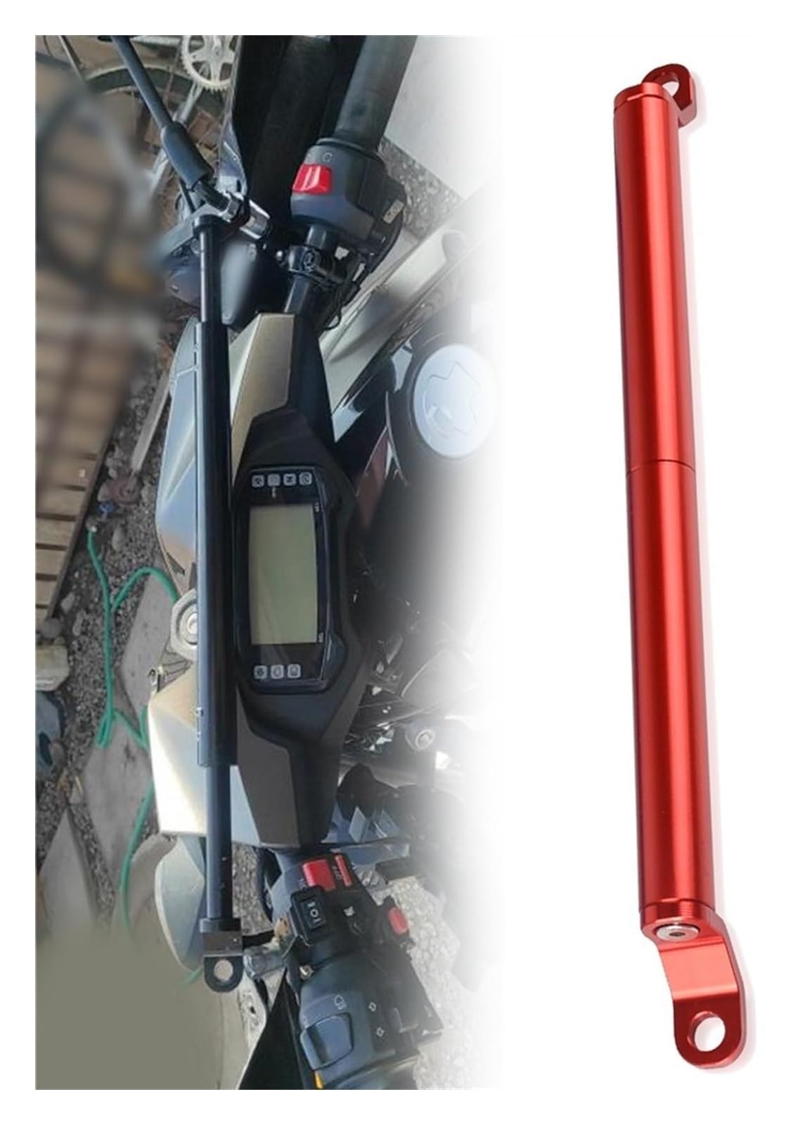 Für SYM Für Burgman 650 2003-2018 MAX 400 I 600 I 300 Lenker Balance Bar Lenkhebel Navigation Halterung Zubehör Motorrad GPS Navigationshalterung(B red) von BUTUFYTR