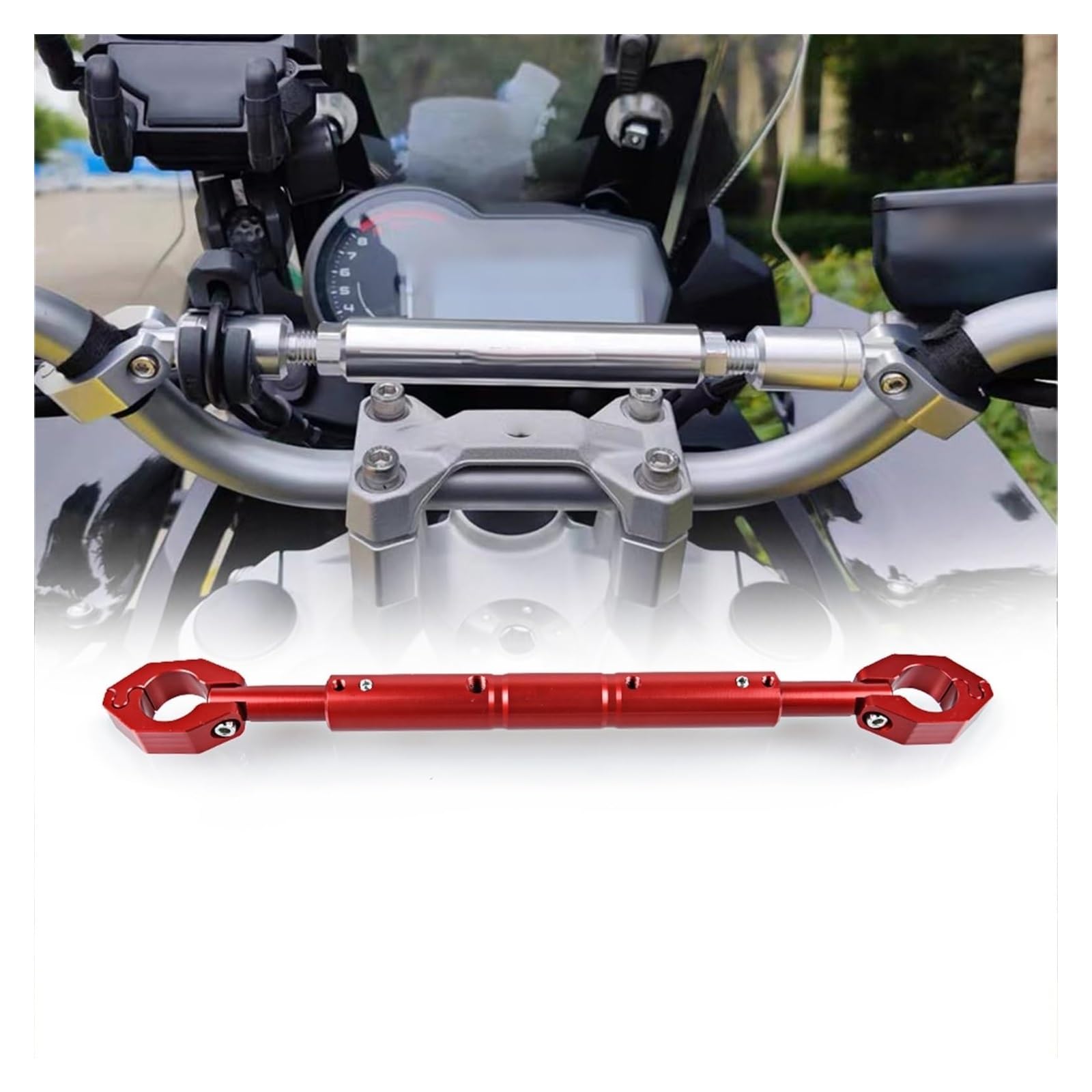 Für SYM Für Burgman 650 2003-2018 MAX 400 I 600 I 300 Zubehör Motorrad Lenker Balance Bar Lenkhebel Navigation Halterung Motorrad GPS Navigationshalterung(A Red) von BUTUFYTR